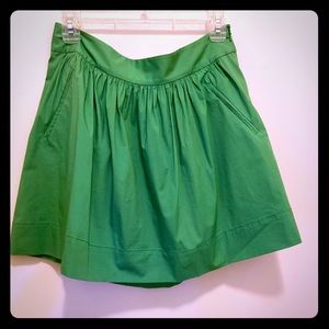 Kelly green, preppy pleated skirt